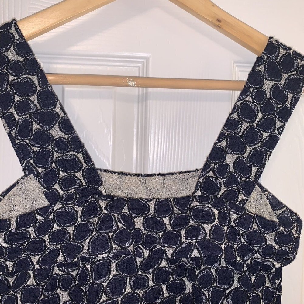 Diane Von Furstenberg Kuan Navy Blue Wool Blend Abstract Print Dress Size 4 View 6